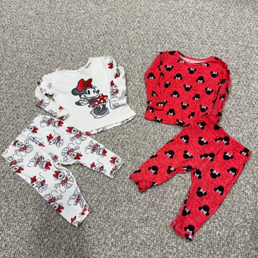 Disney Baby Minnie Mouse Pajama Set‎ Size 12 Months
